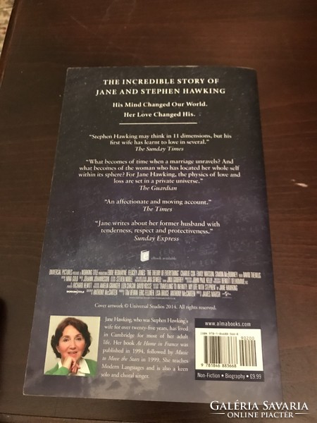 Jane HAWKING: Travelling to Infinity,  angol nyelvű könyv