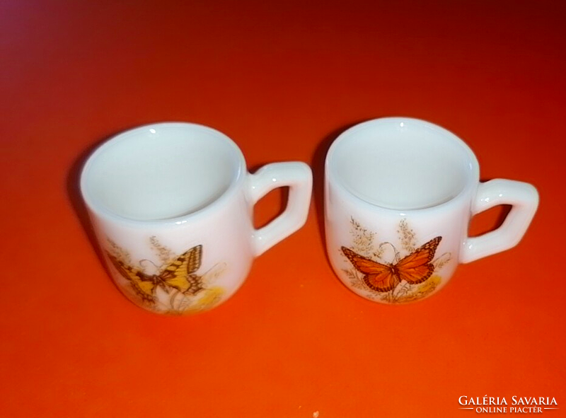 Butterfly porcelain 2.8 cm. Mini cup for doll house. 45.