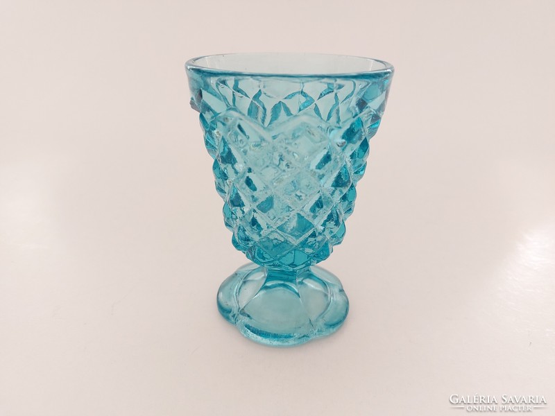 Old stemmed glass goblet blue goblet decorative glass