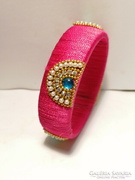 Pink silk cord bracelet (27)