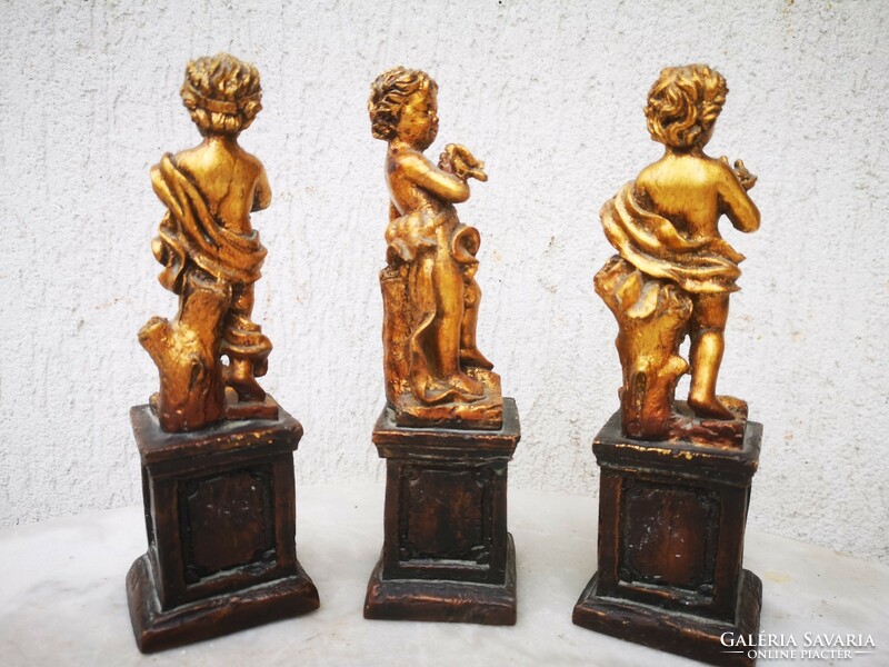 Putts with angels 3 gilded pedestals I feng shui, for festive occasions