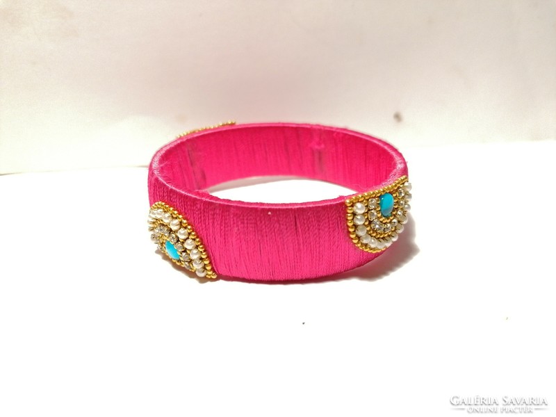 Pink silk cord bracelet (27)