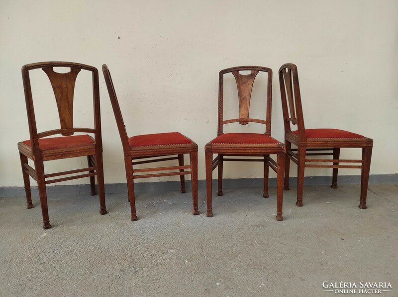 Antik art deco formatervezett keményfa szék 6 darab talán Serrurier Bovy bútor 6890
