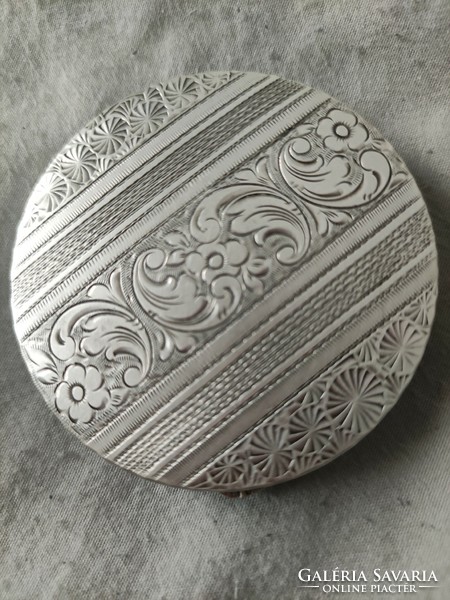 Old silver engraved box, box