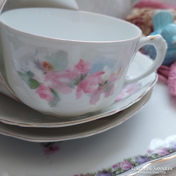Powder pink floral teacups