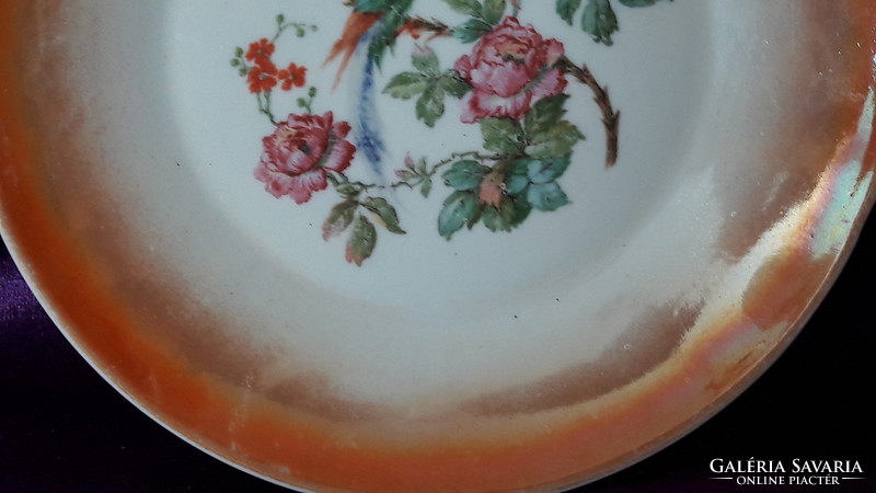 Antik madaras Zsolnay porcelán tányér (L2209)