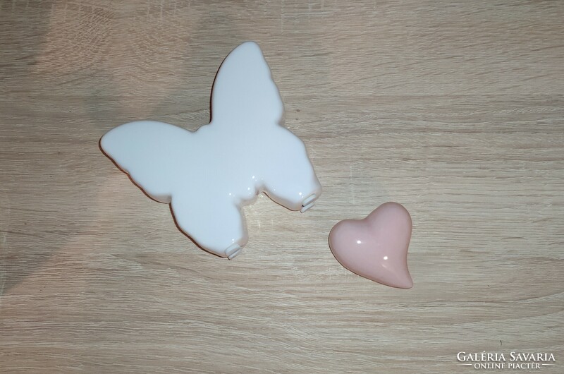 White ceramic butterfly ornament