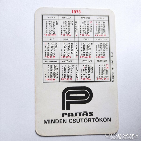 Pajtás kártyanaptárak 1978
