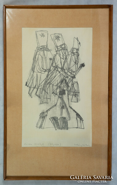Kálmán Csohány (1925-1980): three kings. Lithography
