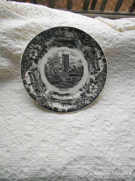 Városképes,  tájképes   porcelán  tányér 17 cm