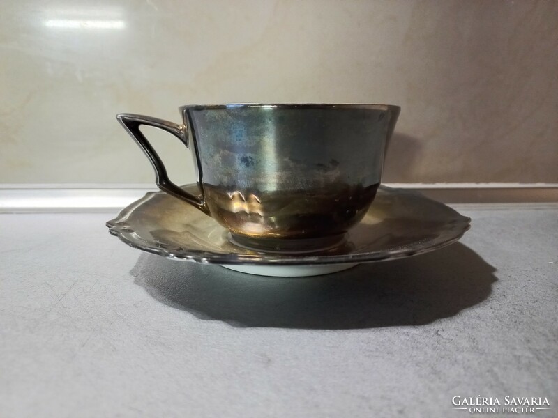 Bavaria feinsilber decor silver-plated porcelain cup and saucer