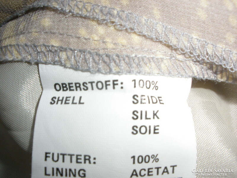 Silk, 100% selyem szoknya, 46-os bézs-sárga pasztell színű