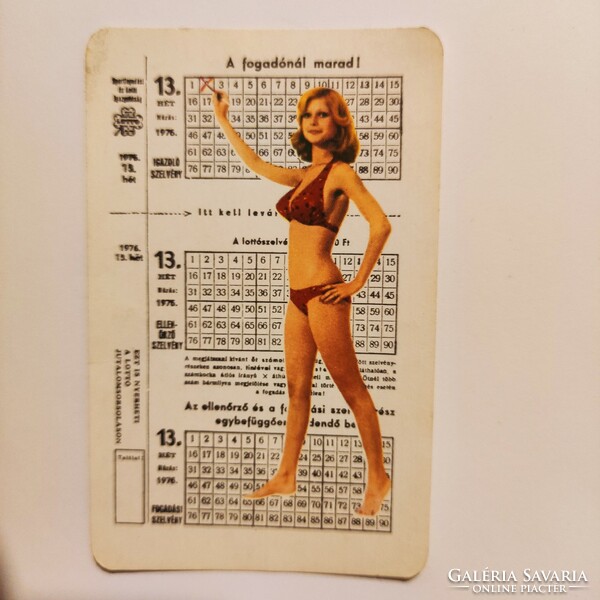 Sports betting card calendar 1976