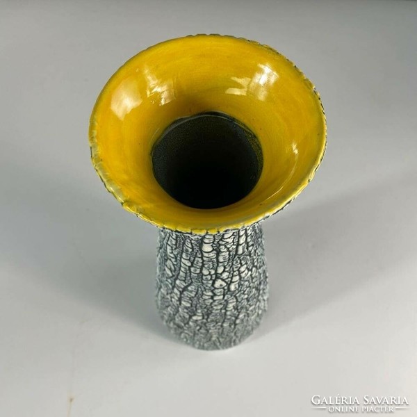 Shrink-glazed vase by Károly Bán from the 60s