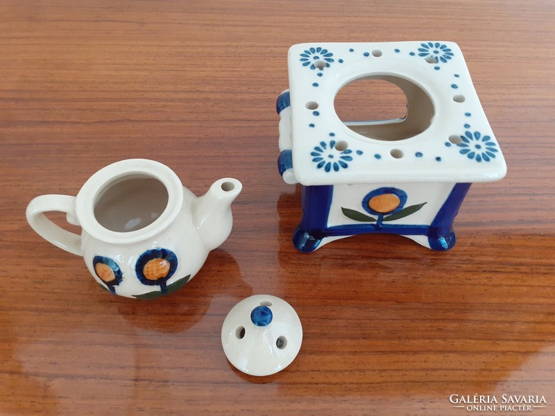 Vintage kerámia teatűzhely olajpárologtató mécsestartó