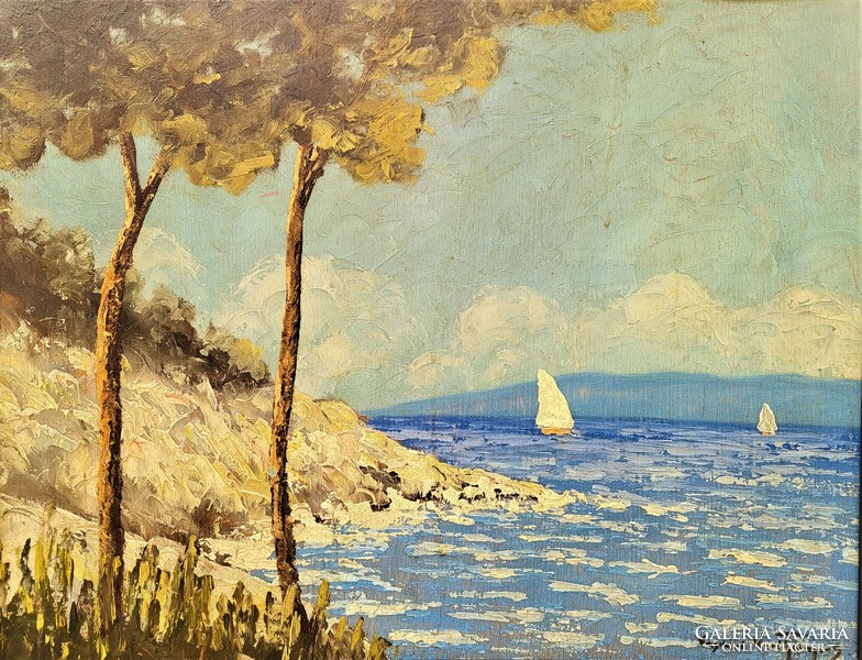 Sándor Wertheimer Vasvári - Mediterranean landscape from around 1900 with original guarantee!