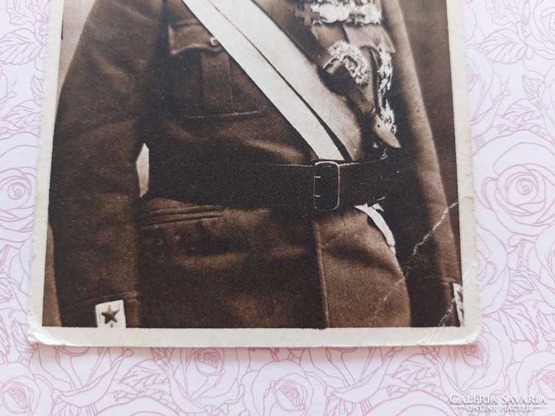 Régi képeslap fotó levelezőlap egyenruhás férfi kitüntetésekkel