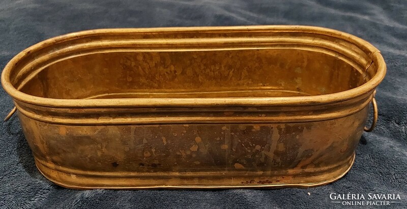 Oval copper bowl, ornamental object