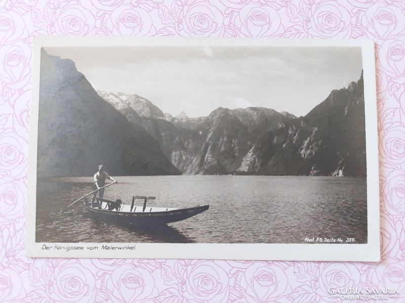 Old postcard photo postcard boat