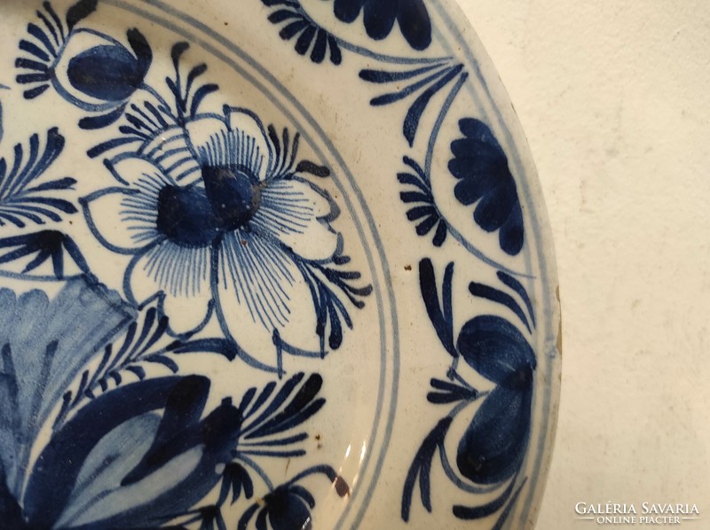 Antik delfti kék mintás porcelán tányér Delft 59 6796