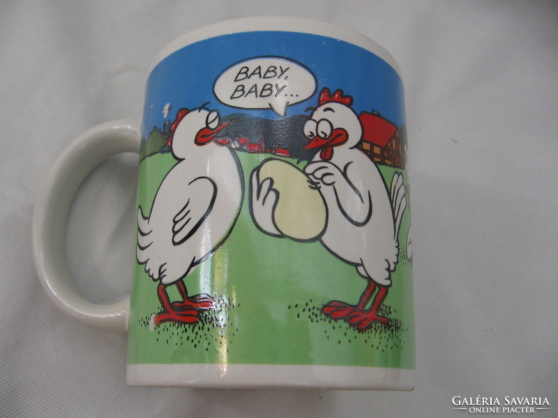 Funny hen and rooster mug for Easter