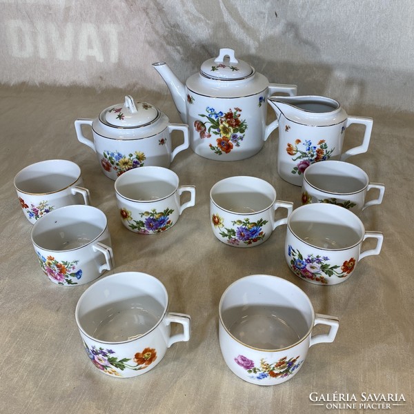Rare antique Zsolnay 8-person tea set