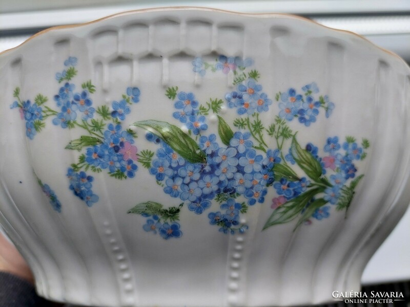 Zsolnay forget-me-not scone bowl-25 cm. Diameter peasant bowl can be picked up in Budapest!