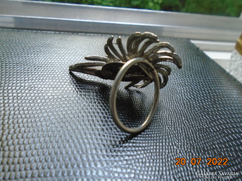 Rotating flower ring scarf clip, brooch