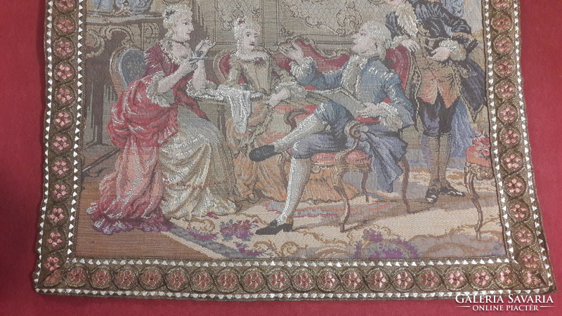 Old baroque tapestry with a scene, tapestry picture (l3444)