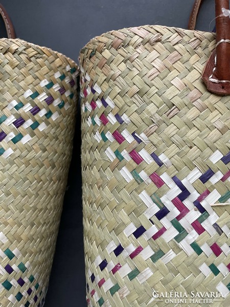 Malagasy handmade shopping basket with woven handles