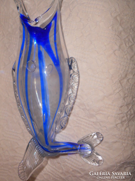 Handmade fish shape-- glass vase- made of two-color glass