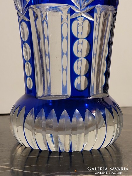 Blue polished crystal vase lead crystal bieder glass cup