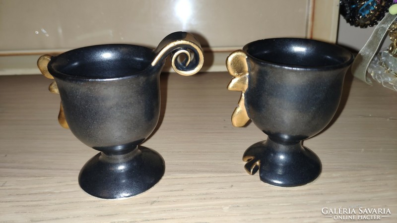 Pair of ceramic egg holders