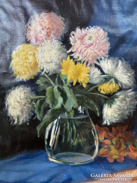 Beautiful floral still life - oil on canvas