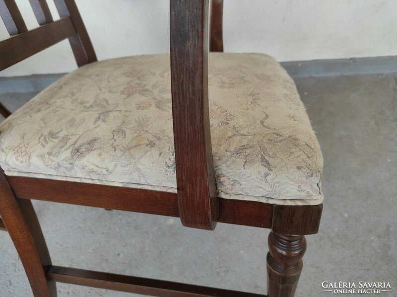 Antik karosszék karfás karos szék kárpitozott keményfa fotel 52 6849