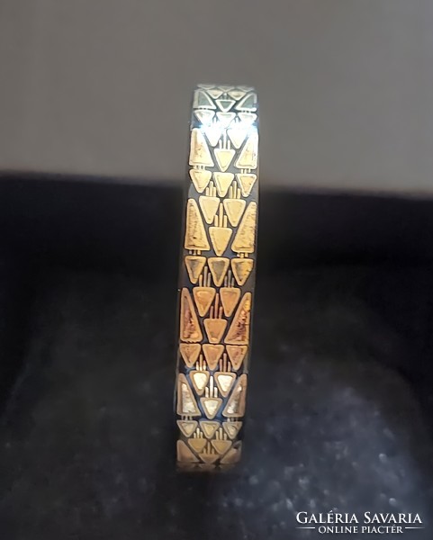Vintage steinböch, vienna gold plated fire enamel bangle