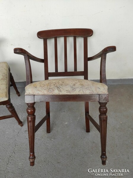 Antique armchair with armrests upholstered hardwood armchair 52 6849
