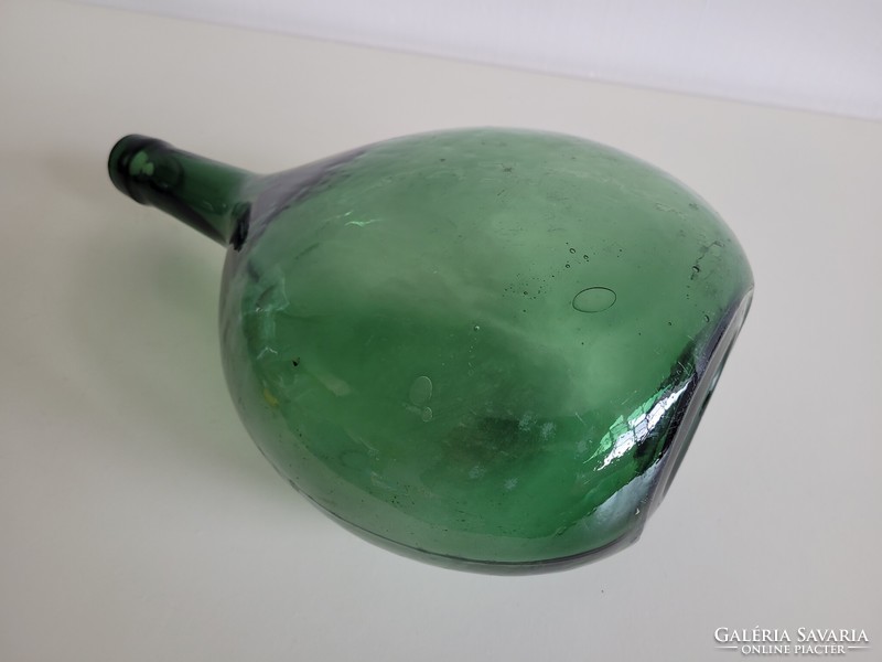 Régi sonkaüveg zöld 3 literes vintage sötétzöld üveg palack