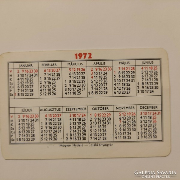 Water conservation card calendar 1972