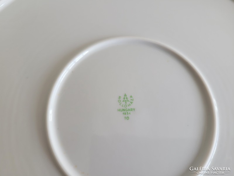 Retro large size 30 cm forget-me-not pattern old Hólloháza porcelain bowl tray
