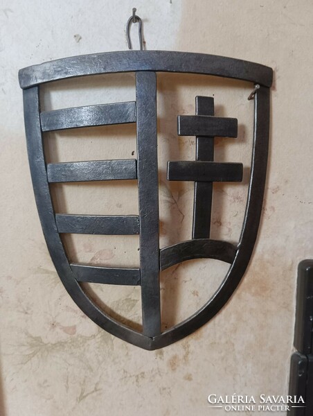 Blacksmith elf steel work wrought iron coat of arms shield unique handmade traditional furnace ornament