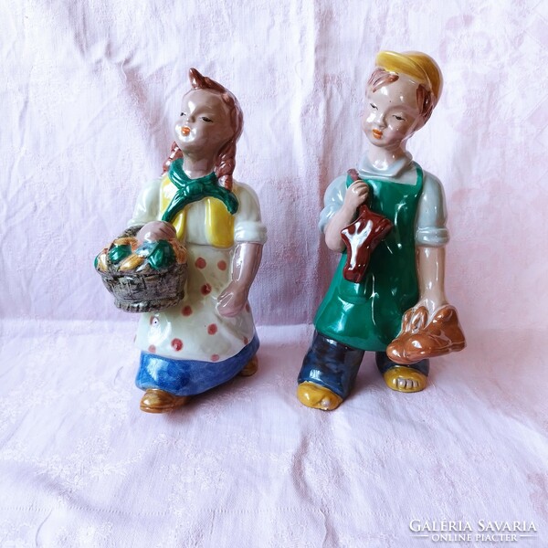Cobbler boy and flower girl rahmer mária ceramics