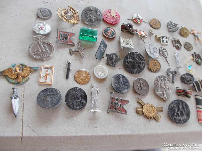 WW2, German badge, marked, original 54 pieces, freikorps und winter hilfswerk