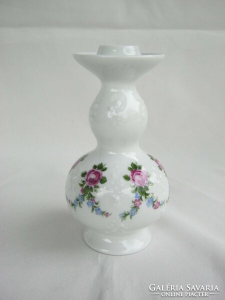 Wallendorf porcelain rose candle holder