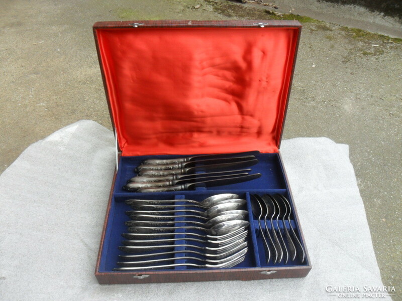 6 Personal Russian silver-plated dinnerware in original box