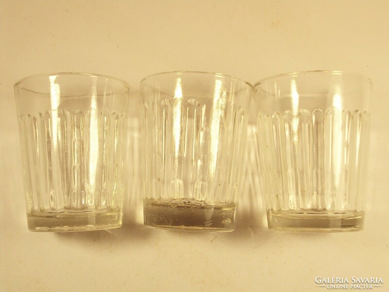 Old retro glass short drink glass 3 pcs