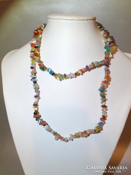 Long mineral necklace with mixed stones, color gorgeous