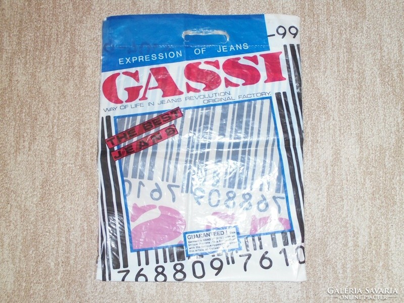 Retro Gassi Jeans farmer nylon nejlon tasak szatyor zacskó - 1970-es