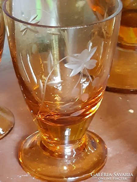 Set of amber liqueur