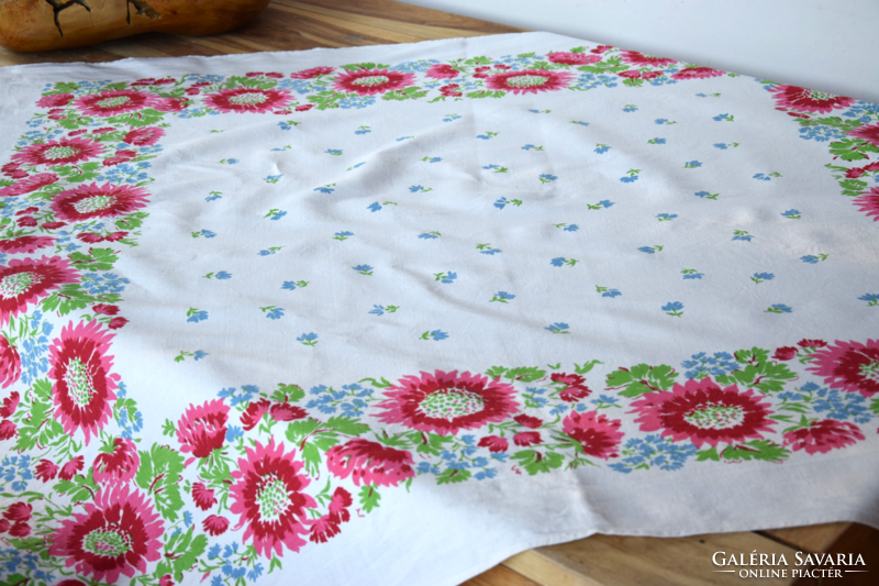 Linen canvas painted floral cheerful tablecloth tablecloth tablecloth 130 x 114